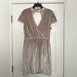 Suede blush pink dress